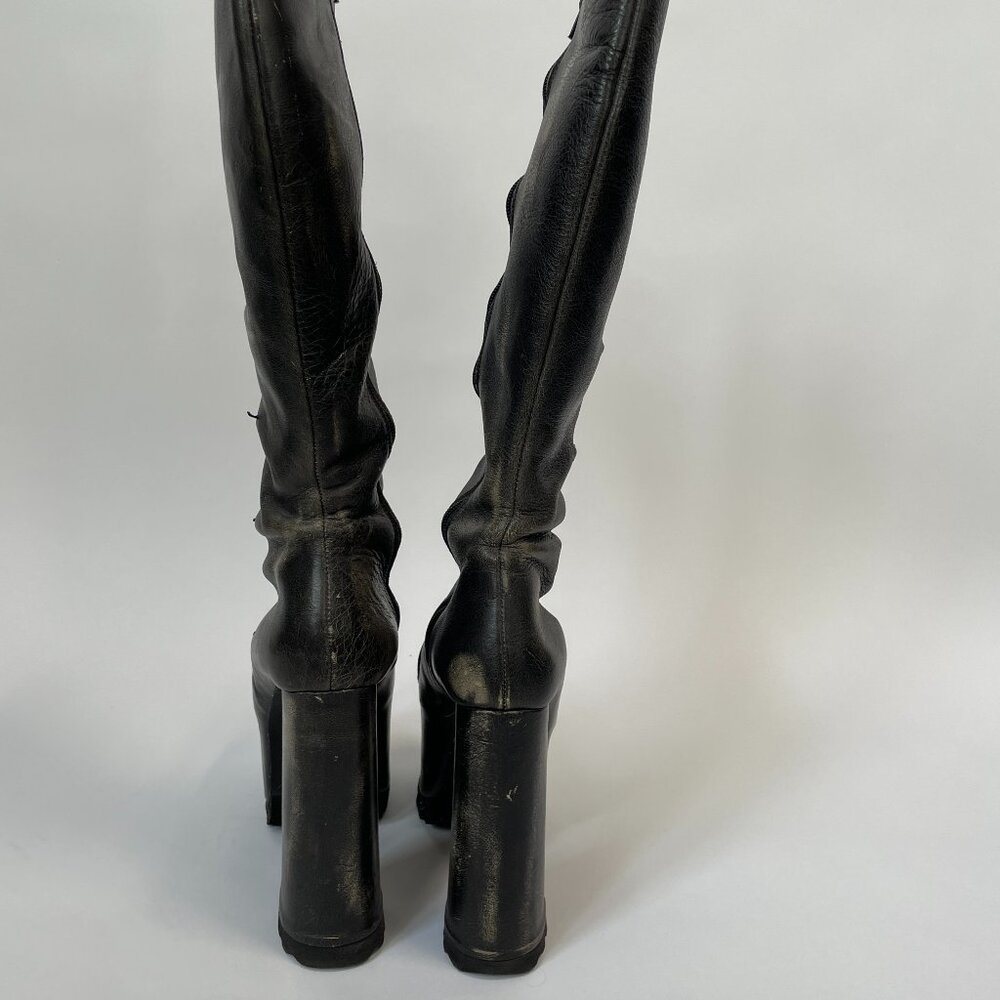 LUCHINY - REAL LEATHER - LUG PLATFORM KNEE HIGH WARRIOR BOOTS - 9 - SUPER RARE! - Picture 10 of 16